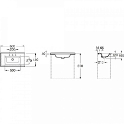 Misty Тумба с раковиной Адель 60 – фотография-3
